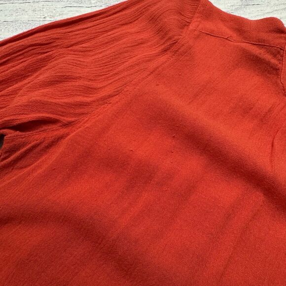Free People High Low Tunic Top Gauze Flowy Women’s Size Medium Red - Picture 7 of 8